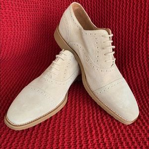 Mike Konos Mens Size 9 Suede Beige Oxford